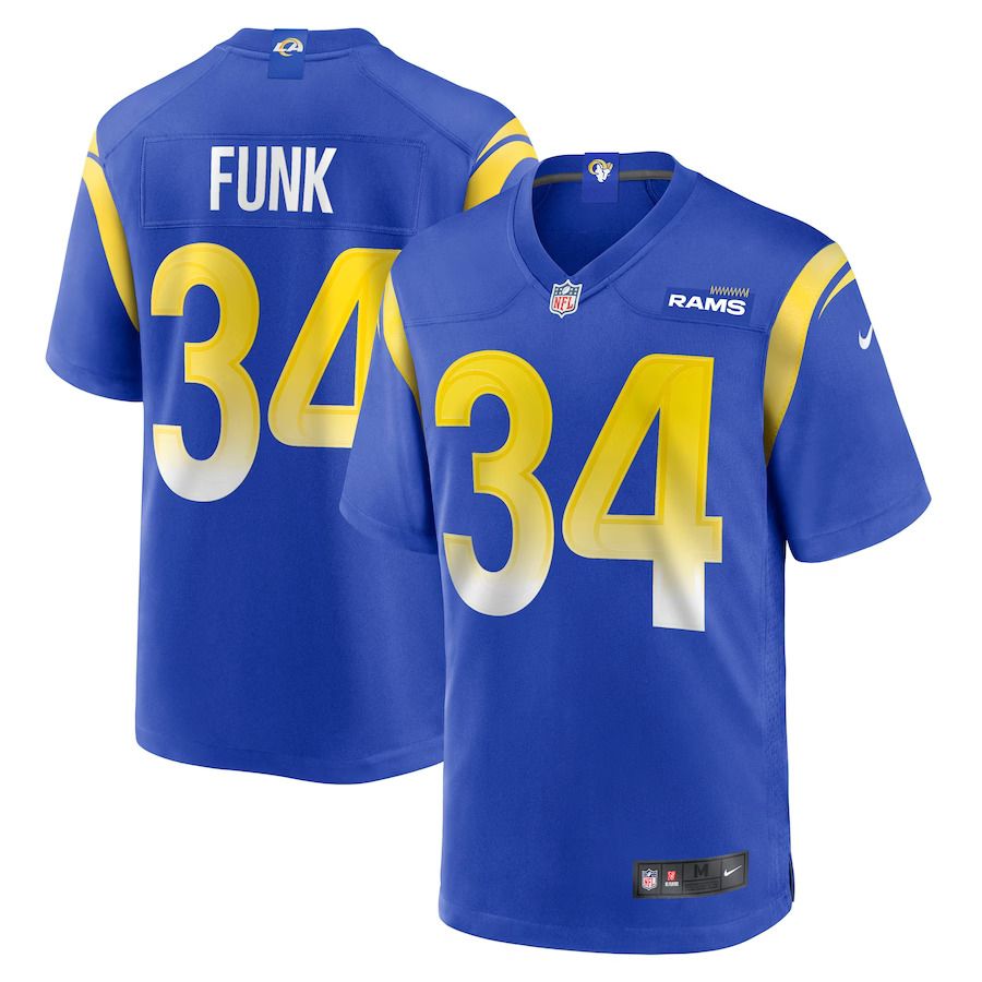 Men Los Angeles Rams 34 Jake Funk Nike Royal Game Player NFL Jersey